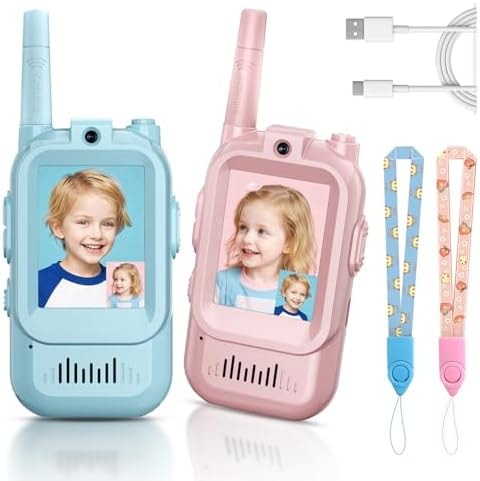 Kids Video Walkie Talkies, 2 Pack Long Range Toy Walkie-Talkie for Kids