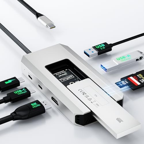 Minthouz USB C Docking Station,with M.2 NVMe SATA SSD Enclosure