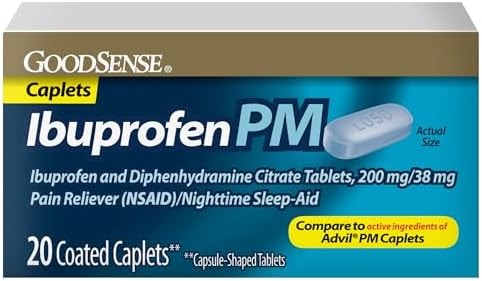 GoodSense Ibuprofen PM Tablets, Nighttime Pain Relief & Sleep Aid, 20 Count