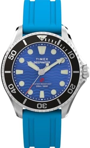 Timex Unisex Deepwater Meridian 200 38mm Watch - Blue Two- Piece Quick Release Blue Dial Stainless Steel Case