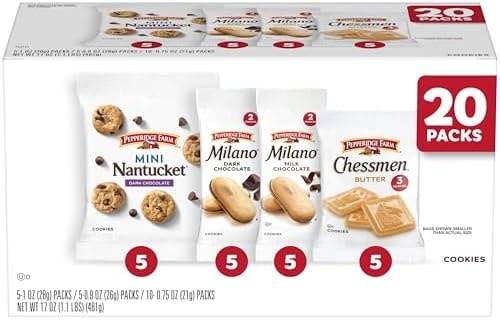 Pepperidge Farm Cookies Variety Pack, Snack Packs, 20 Pk