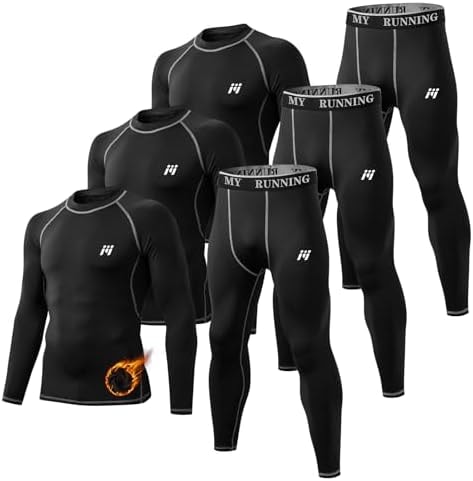 MeetHoo Men's Thermal Underwear Set Fleece Lined Base Layer Long Johns