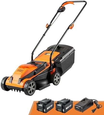 LawnMaster CLM2413A Cordless 13-Inch Lawn Mower 24V Max with 2X4.0Ah Battery and a Charger