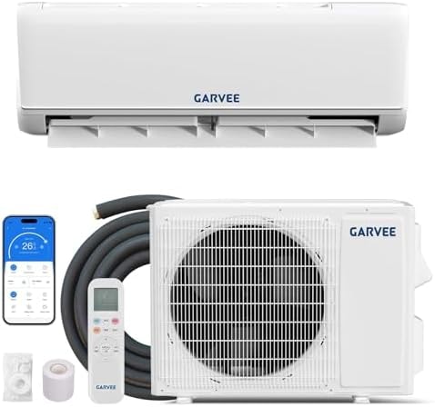 GarveeLife 24000 BTU Ductless Mini Split AC/Heat Pump Covers 1500 Sq.Ft - 19 SEER2 Energy Efficient Mini Split with WiFi & Alexa Voice Control