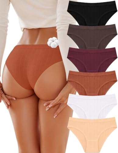 Cotton Underwear Sexy Cheeky Bikini Low Rise womens Panties Lingerie 6 Pack