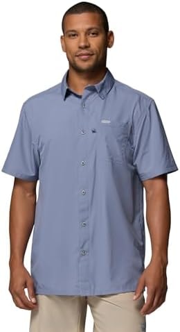 Columbia Men's Slack Tide Short Sleeve Camp Shirt, New Moon, 1X