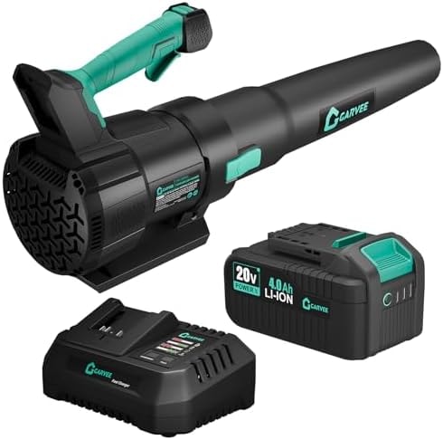 Garvee Leaf Blower Cordless 20V 4.0A 2 Speed 650 CFM Fast Charger