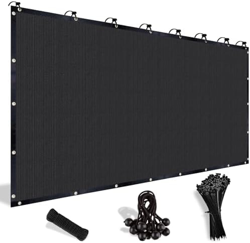 Shade&Beyond 90% Sun Shade Cloth with Grommets, 8' X 10' Pergola Shade Cover Canopy, Mesh Tarp Sun Screens for Patio, Outdoor, Garden, Backyard, Black