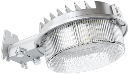 CINOTON 55W 6600LM LED Barn Light, 5000K, ETL Listed, Silver, 1 Pack