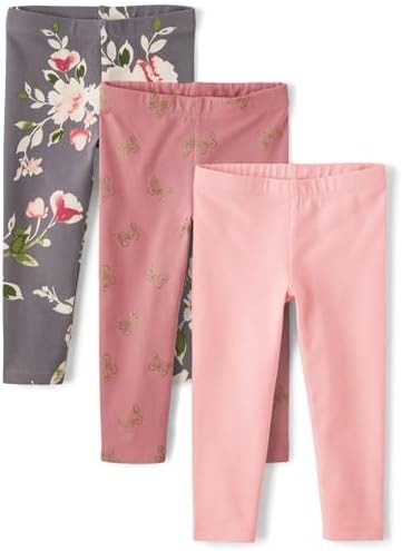The Children's Place,Baby Girls,and Toddler Assorted Everyday Pull On Leggings,Glitter 3-Pack,2 Years