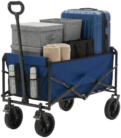OLIXIS Wagon Cart Collapsible, 330lbs Capacity, Blue