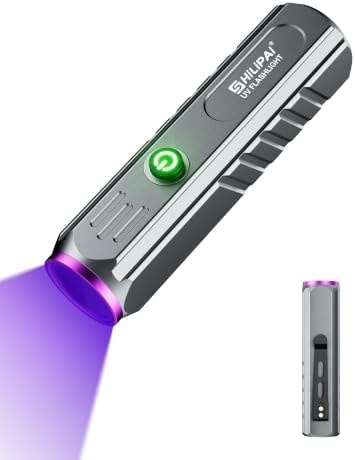 365nm UV Flashlight Rechargeable,Small Black Light Flashlight,Powerful Ultraviolet Blacklight,UV Lamp for Pet Urine Detection,Scorpion,Resin Curing, Yooperlite,Blood Tracking,Hotel Hygiene,AC Leak