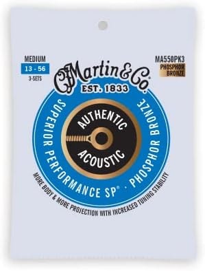 Martin Authentic Acoustic Guitar Strings - 3 Pack - Superior Performance 92/8 Medium