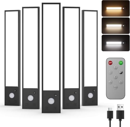 RUYI Under Cabinet Lighting 5‑Pack, Motion Sensor Light Indoor-2400mah