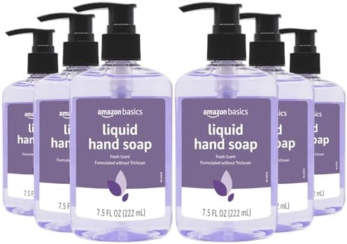 Amazon Basics Original Fresh Liquid Hand Soap with Moisturizers, 7.5 Fl Oz (Pack of 6)