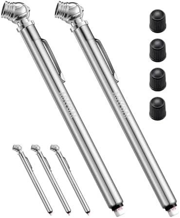 AstroAI Pencil Tire Pressure Gauge, 2 Pack 10-75 PSI Stainless Steel Body