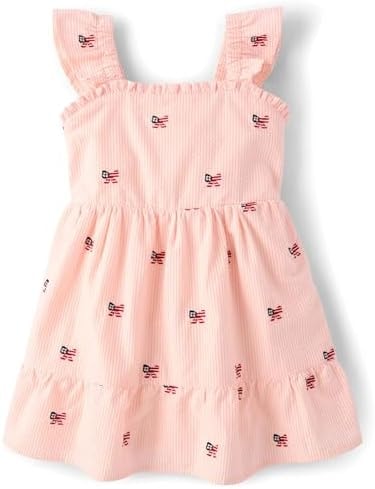 Gymboree,Girls,and Toddler Flutter Sleeve Dresses,Country Cream,2 Years