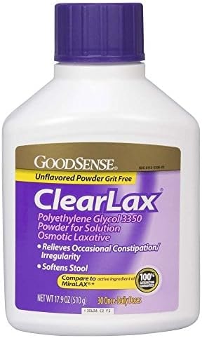 GoodSense ClearLax Polyethylene Glycol 3350 Powder for Solution, 17.9 Ounce