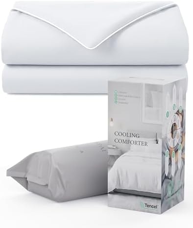 Natapai Cooling Comforter, Cooling Blanket for Hot Sleepers, All Season Lightweight Comforter for Night Sweats, Down Alternative Duvet Insert, Blanket for Night Sweats, Twin - 68"x90"(Arctic White)