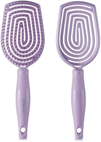 Conair Scalp Care Detangling hairbrush - Curly Hair Brush - Scalp Massager - hairbrushes for women & men - detangler for all lengths - can use wet or dry - Paddle