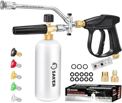 Saker Foam Cannon Dual Connector Accessory for Pressure Washer Kit