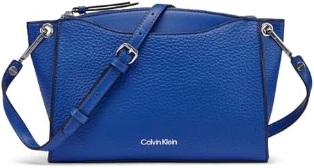 Calvin Klein Women's Garnet Top Zip Crossbody Handbag, Blue, OS