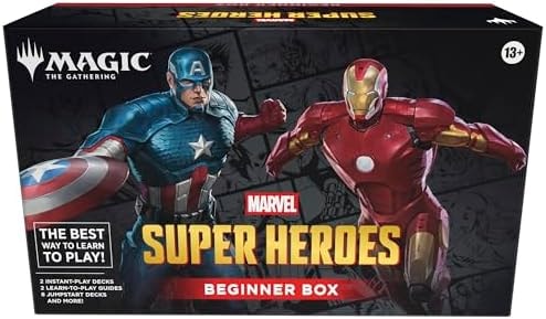 Magic: The Gathering | Marvel Super Heroes Beginner Box | 2-Player Card Game | Includes 2 Tutorial Decks, 8 Themed Half-Decks, 2 Playboards, 2 Spindowns, and More