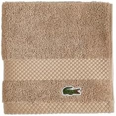 Lacoste Heritage 100% Supima Cotton Wash Cloth, Sand, 13" x 13" – Highly Absorbent & Quick Drying, Premium Super Soft Bath Towel, Bathroom Essential, Gift for All Occasions, Machine Washable