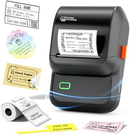 Ponek Label Maker Machine with Tape, 2 Inch Bluetooth Label Printer, Black