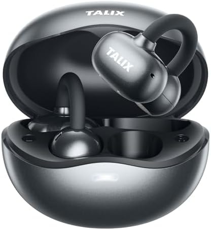 TALIX Ultra Open Ear Earbuds X6, Clip-On Headphone with Directional Sound, Ultra-Light Comfort Fit, Bluetooth 5.4 Wireless Earbuds, 26H Playtime, Spatial Sound, for Running, Workout & Daily Use(Black)