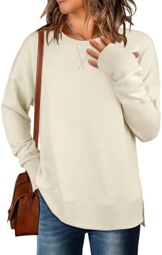 ANRABESS Women Oversized Lightweight Sweatshirts Fall Long Sleeve Shirts