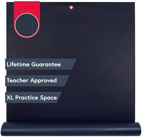 Manduka | PRO Long and Wide Yoga Mat | Midnight | 79 x 52 in, 6mm