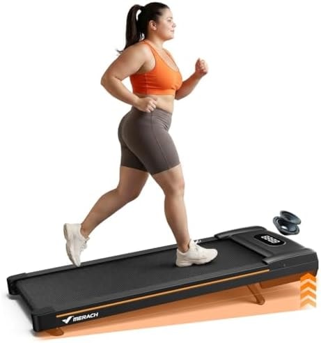 MERACH Walking Pad Treadmill with Incline 10% Auto Incline, Under Desk Treadmills for Home, 350LBS Capacity Compact Treadmill 3.0HP Strong Walking Pad with Bluetooth Speaker W50 Lite Walkpad