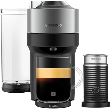 Nespresso Vertuo Pop+ Deluxe Coffee and Espresso Maker by Breville with Milk Frother, Titan
