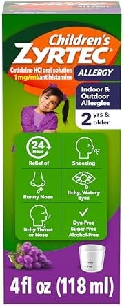 Children's Zyrtec Allergy Relief Syrup, 5 mg Cetirizine HCl, 4 fl. oz