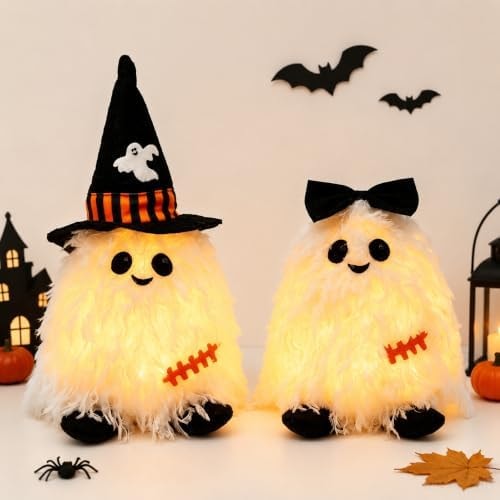 Light Up Halloween Ghosts, 2 Pack Cute Indoor Halloween Decorations