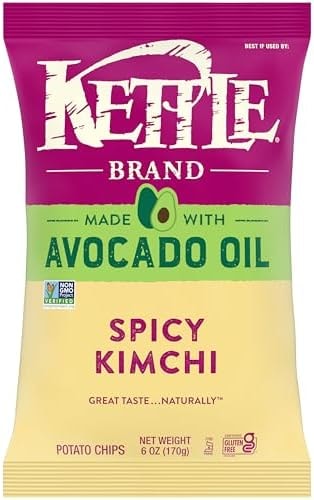 Kettle Brand Made with Avocado Oil Spicy Kimchi Potato Chips, 6 Oz Bag