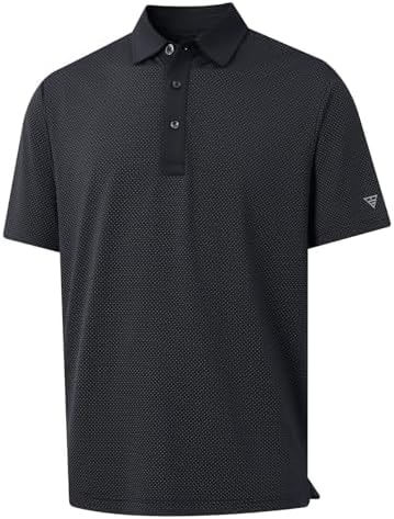 M MAELREG Men's Golf Shirt Moisture Wicking Breathable Lightweight Casual Stretch Collared Golf Polo Shirts for Men Black