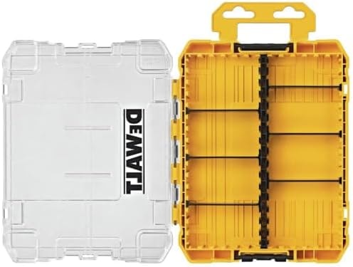 DEWALT Tool Box, Medium 8-Compartments Small Parts Organizer, Portable Tough Case Screw Organizer Toolbox with Customazible Dividers (DWAN2190)