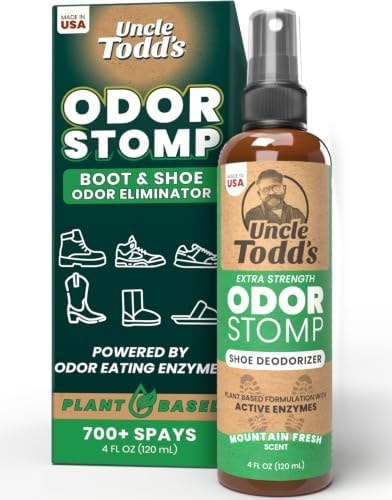 Uncle Todd's Shoe Deodorizer Spray - Proven & Powerful Enzyme Formula Spray for Shoe Odor Elimination in All Footwear (Mountain Fresh)