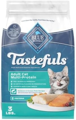 Blue Buffalo Tastefuls Salmon & Ocean Fish Multi-Protein Dry Cat Food, 3 lb