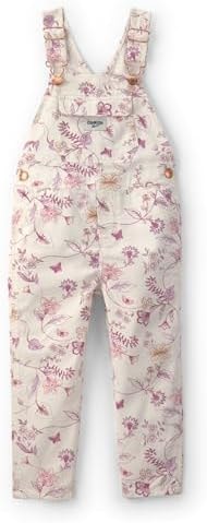 OSHKOSH B'GOSH Girl World's Best Overalls, Ivory Floral, 4T