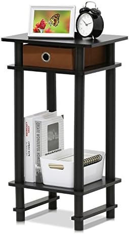 Furinno 17017 Turn-N-Tube End Table, 1-Pack, Espresso