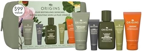 Origins Bestselling Skincare Set | Features Cleanser, Mask, Treatment Lotion, Serum & Moisturizer | With Peptides, Hyaluronic Acid & Niacinamide