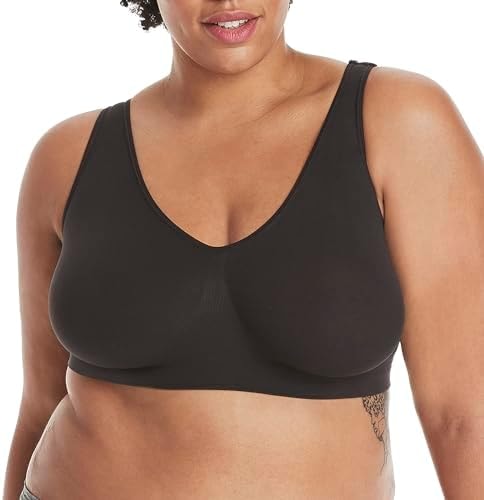 Hanes womens Get Cozy Pullover Comfortflex Fit Wirefree Mhg196 bras, Black, 3X-Large US