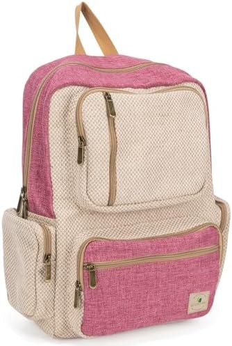 ecosmile Canvas Backpack for Women Travel Backpack for Men Vintage Bookbag Style for Casual Daypack Backpacks (Pink-D)