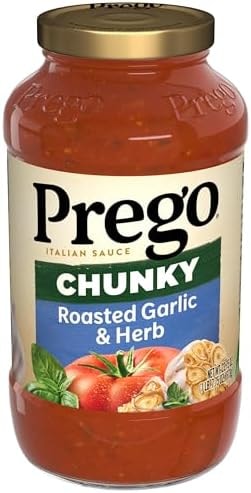 Prego Chunky Roasted Garlic and Herb Pasta Sauce, 23.75 oz Jar