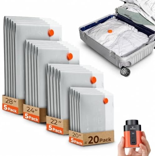 ETENWOLF 20 Combo Vacuum Storage Bags for Travel with Wireless Pump