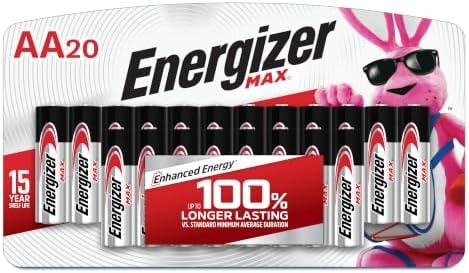 Energizer MAX AA Batteries (20 Pack), Double A Alkaline Batteries