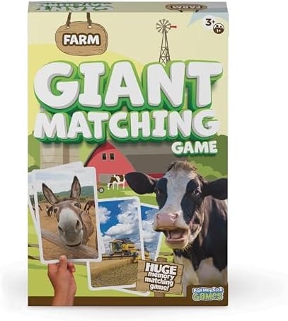 Giant Matching Game, Summer Toys, Game Night, Travel Games, Memory, Learning Game, Jumbo Playing Cards, Card Game for Kids and Adults, Ages 3+